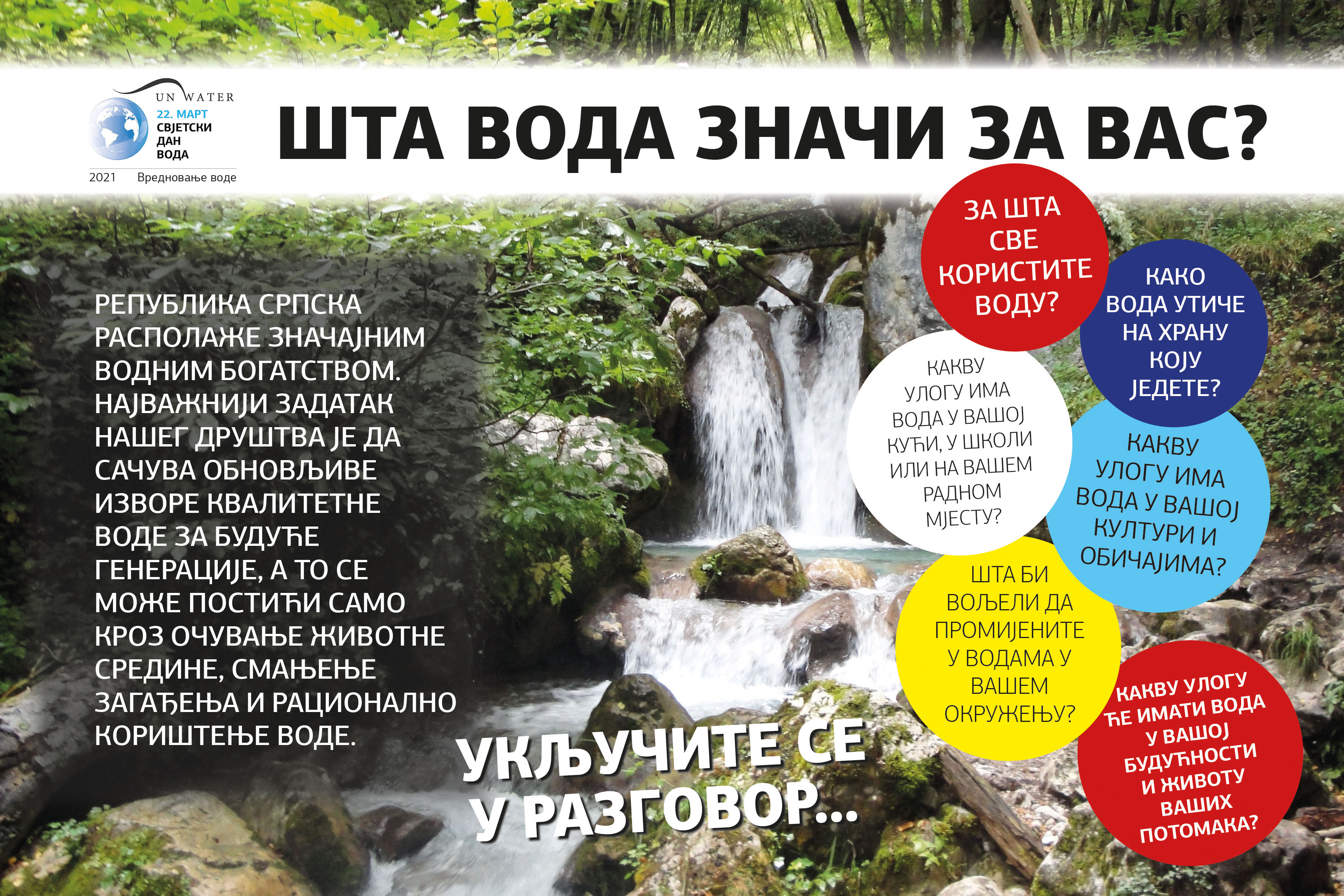 22. март – Свјетски дан вода: Вредновање воде… Шта вода значи за вас?