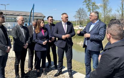 Бијељина: Обилазак завршене дионице дринског насипа